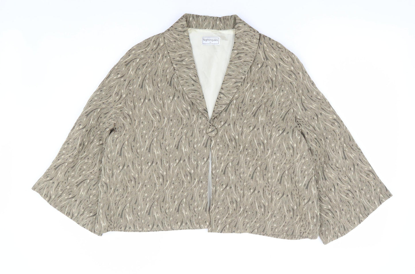 Nightengales Womens Gold Geometric Jacket Size 16 Button