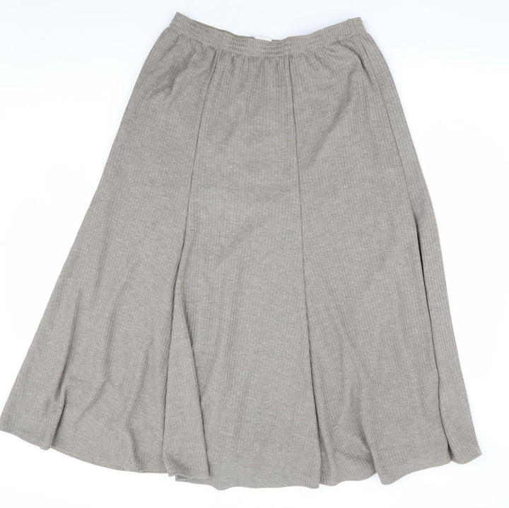 Finn Karelia Womens Beige Polyester Trumpet Skirt Size 14 - Ribbed