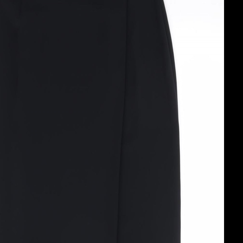 Marks and Spencer Womens Black Polyester Wrap Skirt Size 16 Button