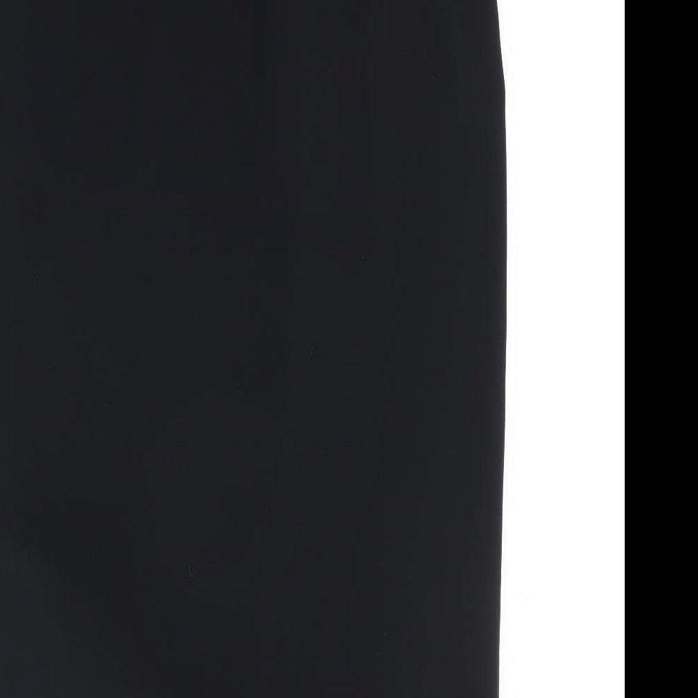 Marks and Spencer Womens Black Polyester Wrap Skirt Size 16 Button