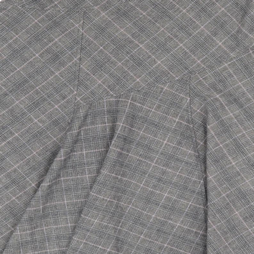 Marks and Spencer Womens Grey Plaid Polyester Trumpet Skirt Size 14