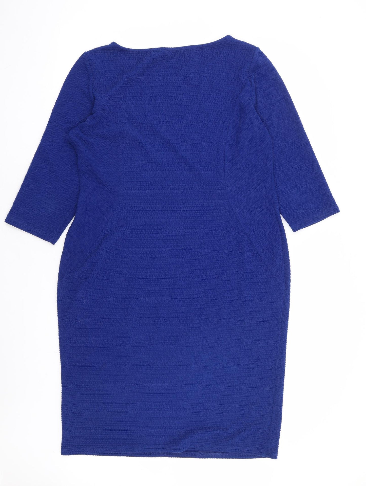 Marks and Spencer Womens Blue Polyester A-Line Size 18 Boat Neck Pullover