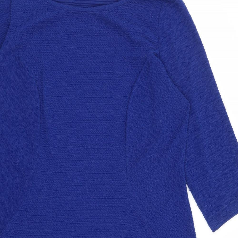 Marks and Spencer Womens Blue Polyester A-Line Size 18 Boat Neck Pullover