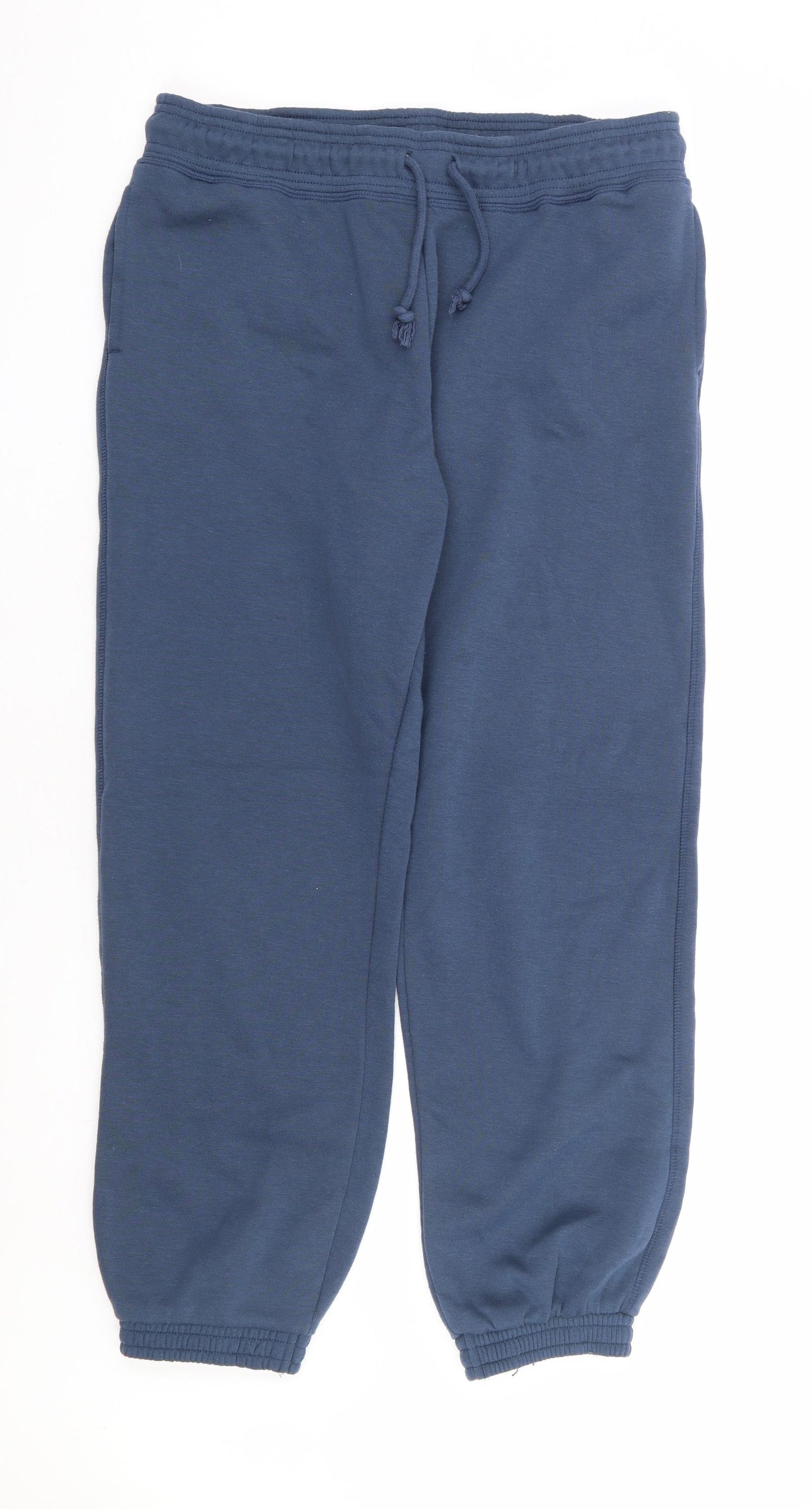 Primark Womens Blue Polyester Jogger Trousers Size 12 L27 in Regular Drawstring