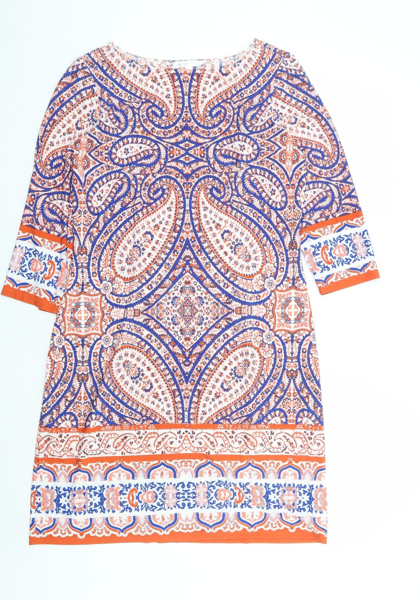 London Times Womens Multicoloured Paisley Polyester Shift Size 14 Round Neck Pullover