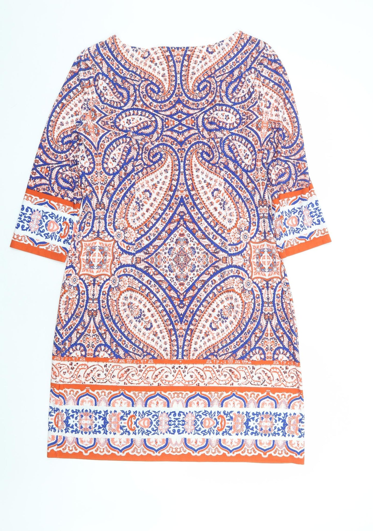 London Times Womens Multicoloured Paisley Polyester Shift Size 14 Round Neck Pullover