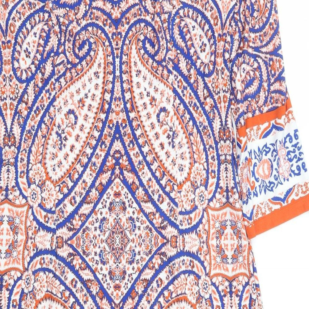London Times Womens Multicoloured Paisley Polyester Shift Size 14 Round Neck Pullover