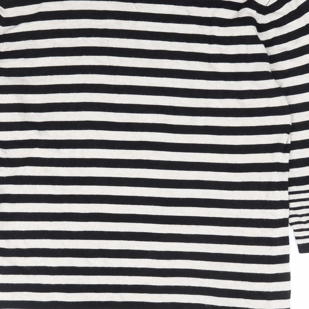 Gerry Weber Womens Black Round Neck Striped Polyester Pullover Jumper Size S