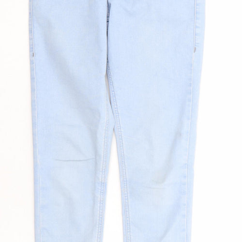 Topshop Womens Blue Cotton Skinny Jeans Size 26 in L25 in Regular Zip - Ankle Grazer