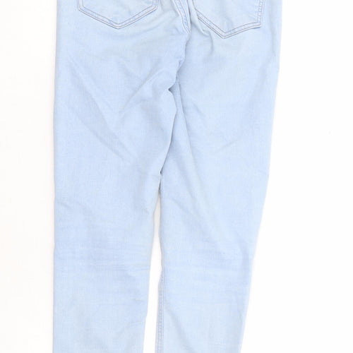 Topshop Womens Blue Cotton Skinny Jeans Size 26 in L25 in Regular Zip - Ankle Grazer