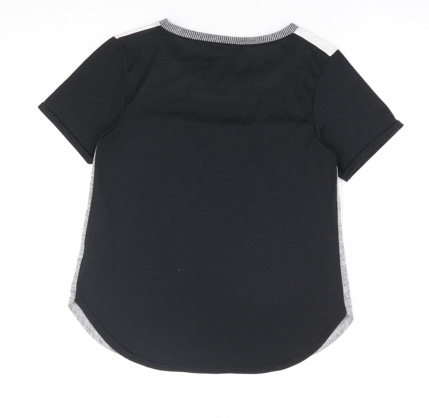 Oasis Womens Grey Polyester Basic T-Shirt Size M Round Neck - Colourblock