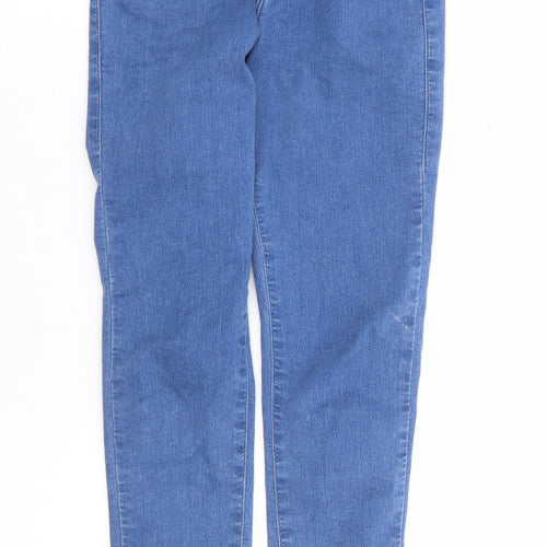 Topshop Womens Blue Cotton Skinny Jeans Size 24 in L25 in Regular Zip
