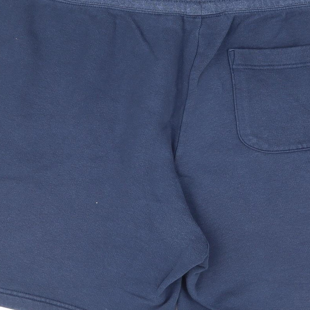 Converse Mens Blue Cotton Sweat Shorts Size L L10 in Regular Drawstring