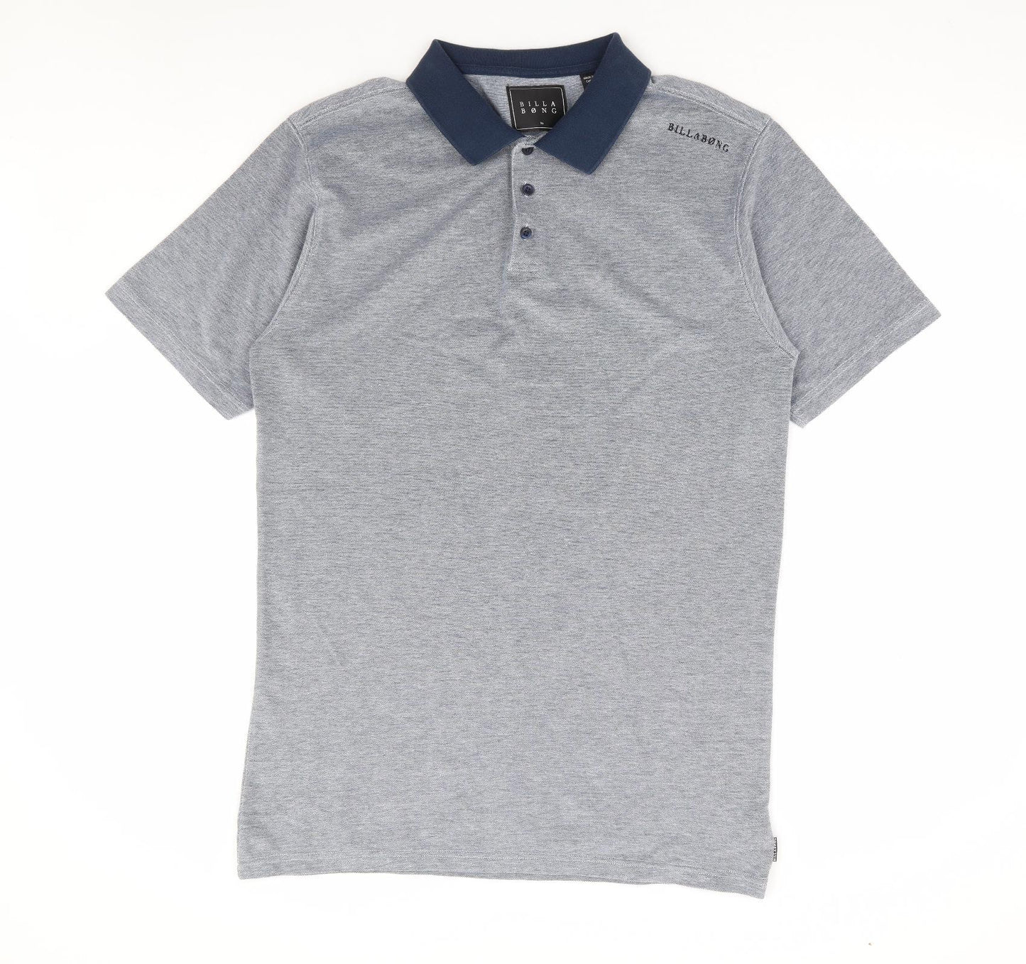 Billabong Mens Blue Cotton Polo Size XL Collared Button