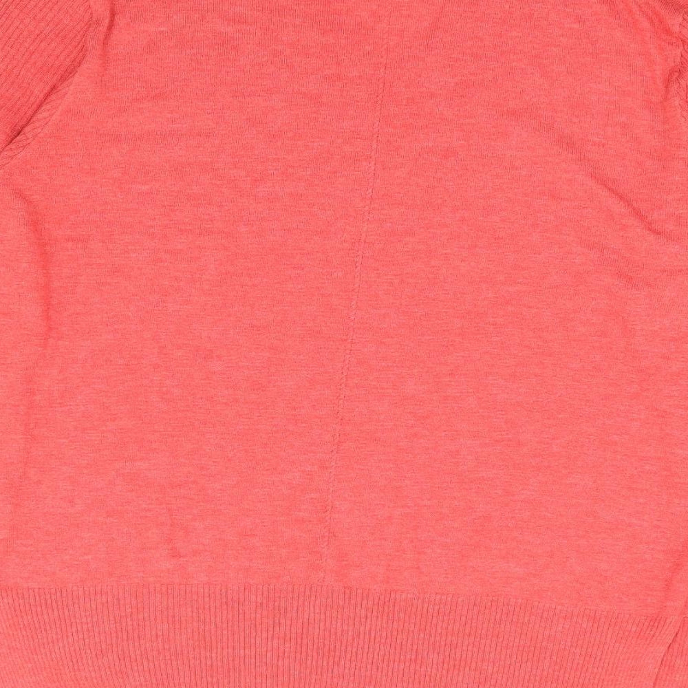 Primark Womens Orange V-Neck Acrylic Pullover Jumper Size 18
