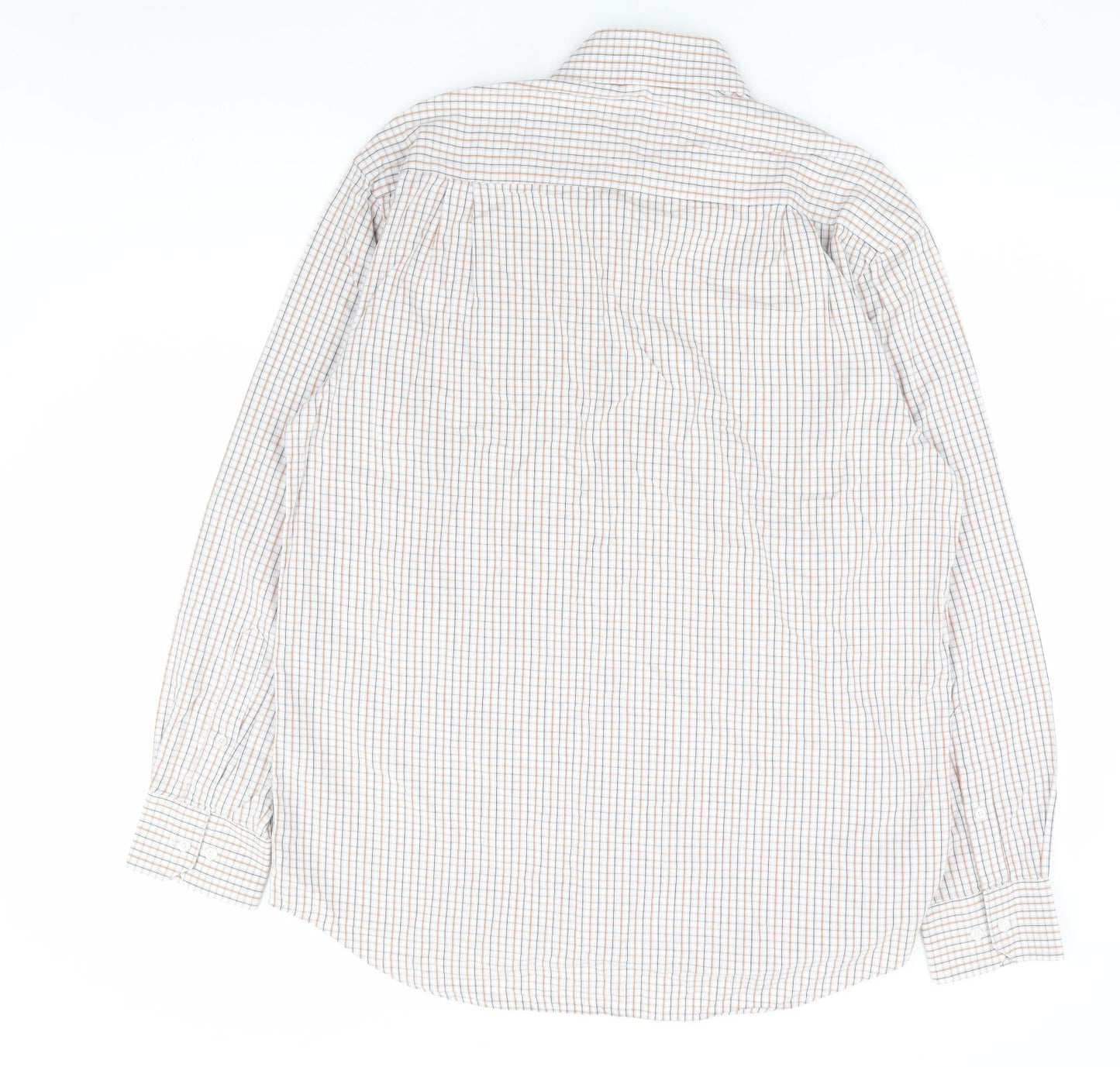 Daniel Hechter Mens Multicoloured Check Cotton Dress Shirt Size M Collared Button