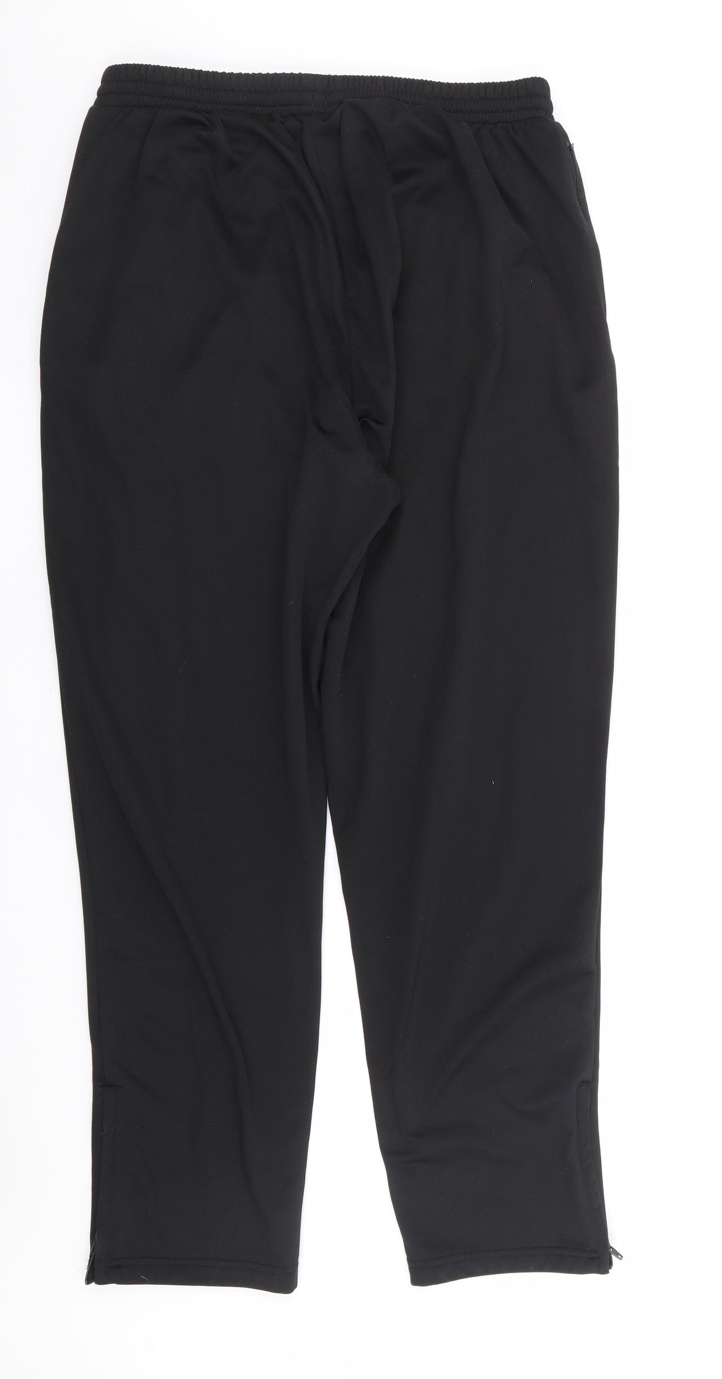 Slazenger Mens Black Polyester Jogger Trousers Size 2XL L31 in Regular Drawstring - Ankle Zip
