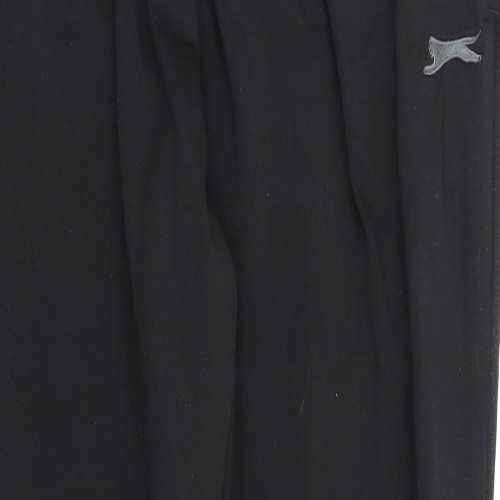 Slazenger Mens Black Polyester Jogger Trousers Size 2XL L31 in Regular Drawstring - Ankle Zip