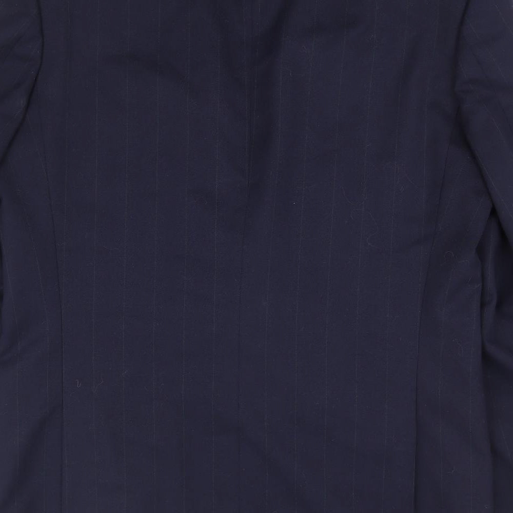 Hamilton Browne Mens Blue Striped Polyester Jacket Suit Jacket Size 40