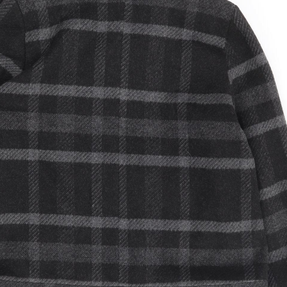 Per Una Womens Grey Check Overcoat Coat Size 20 Button