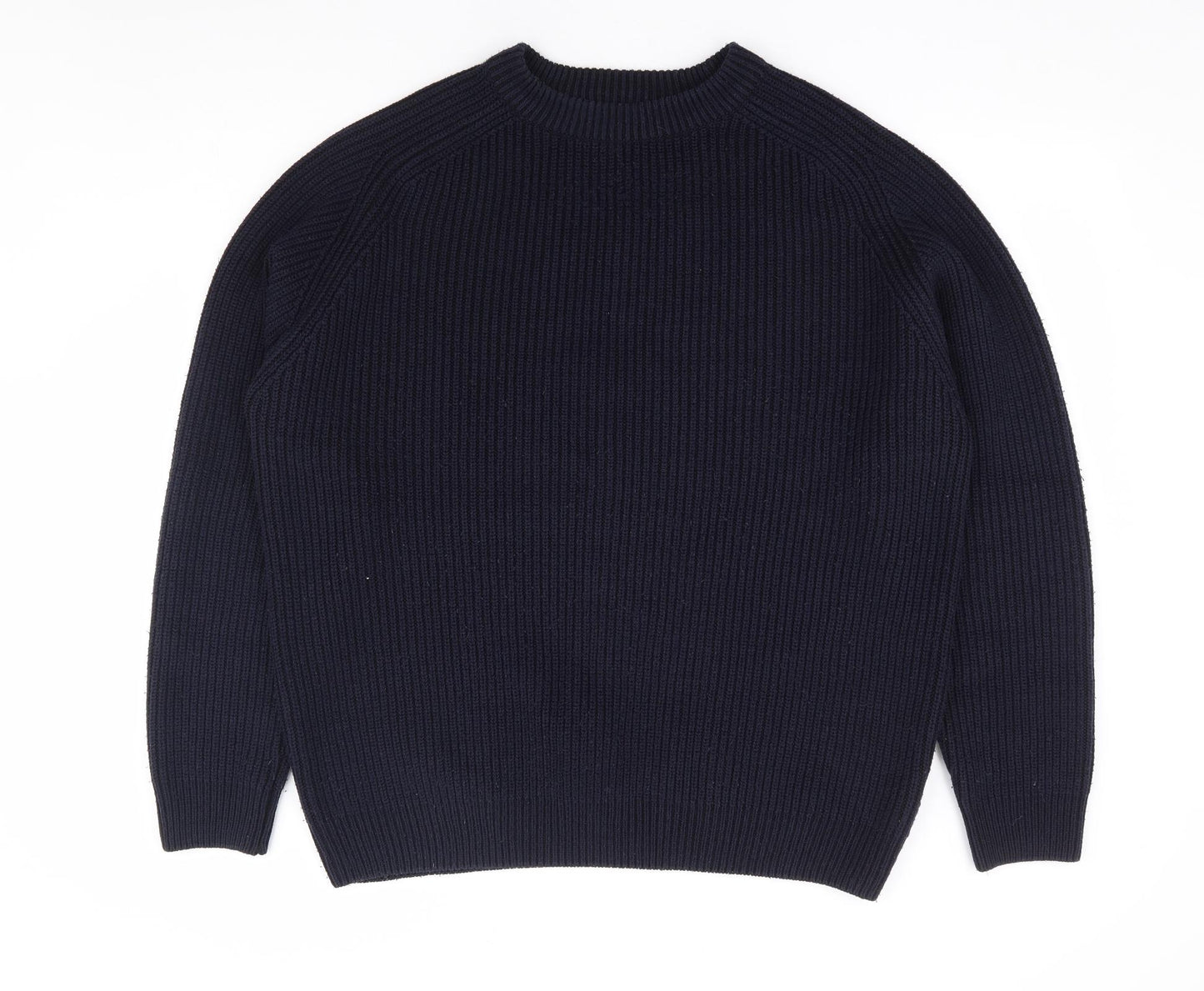F&F Mens Blue Round Neck Acrylic Pullover Jumper Size 2XL