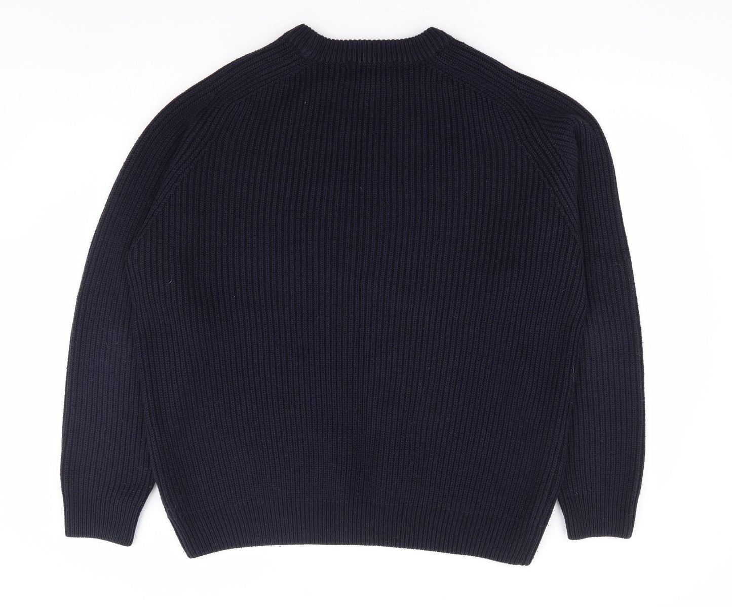 F&F Mens Blue Round Neck Acrylic Pullover Jumper Size 2XL