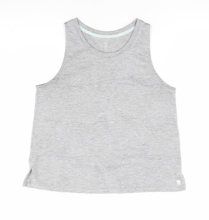 George Womens Grey Polyester Basic Tank Size S Round Neck Pullover