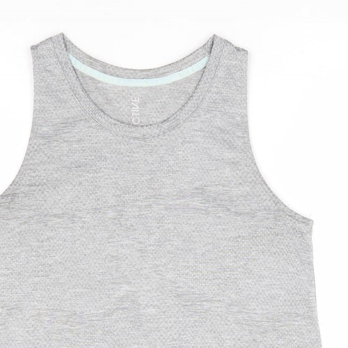 George Womens Grey Polyester Basic Tank Size S Round Neck Pullover