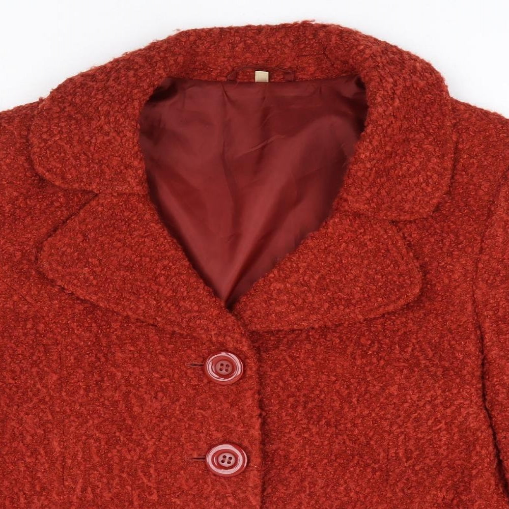 Preworn Womens Orange Pea Coat Jacket Size 20 Button - Teddy Coat