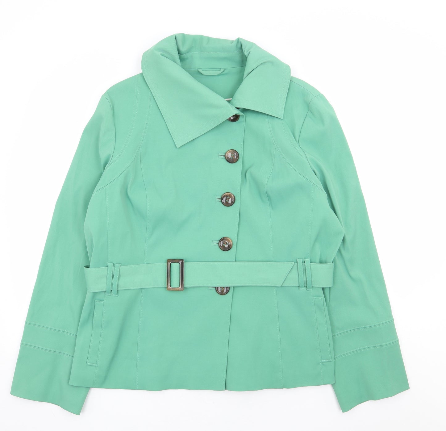 F&F Womens Green Pea Coat Jacket Size 22 Button