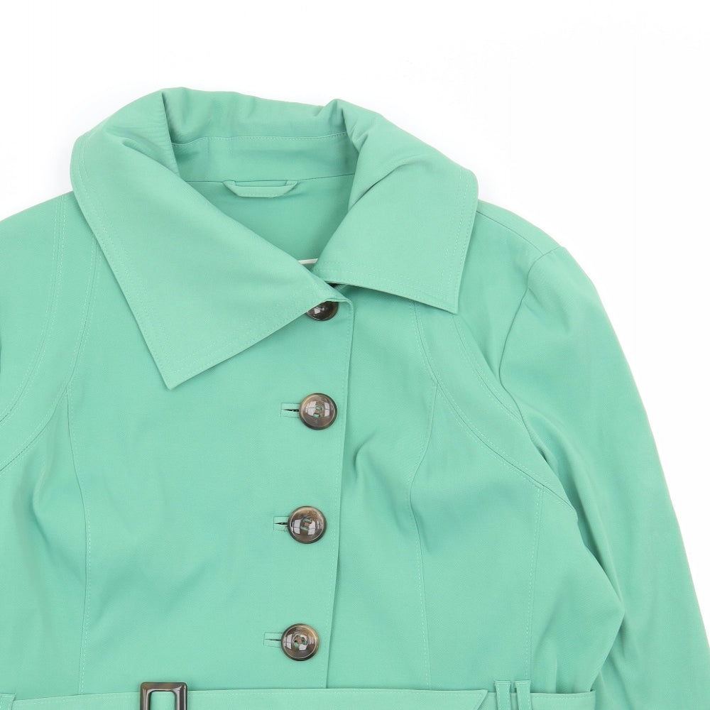 F&F Womens Green Pea Coat Jacket Size 22 Button