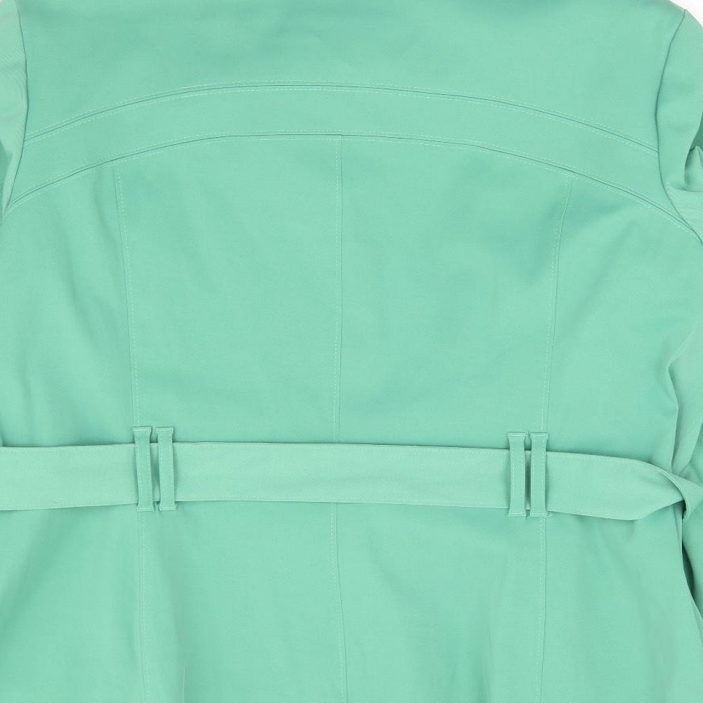 F&F Womens Green Pea Coat Jacket Size 22 Button