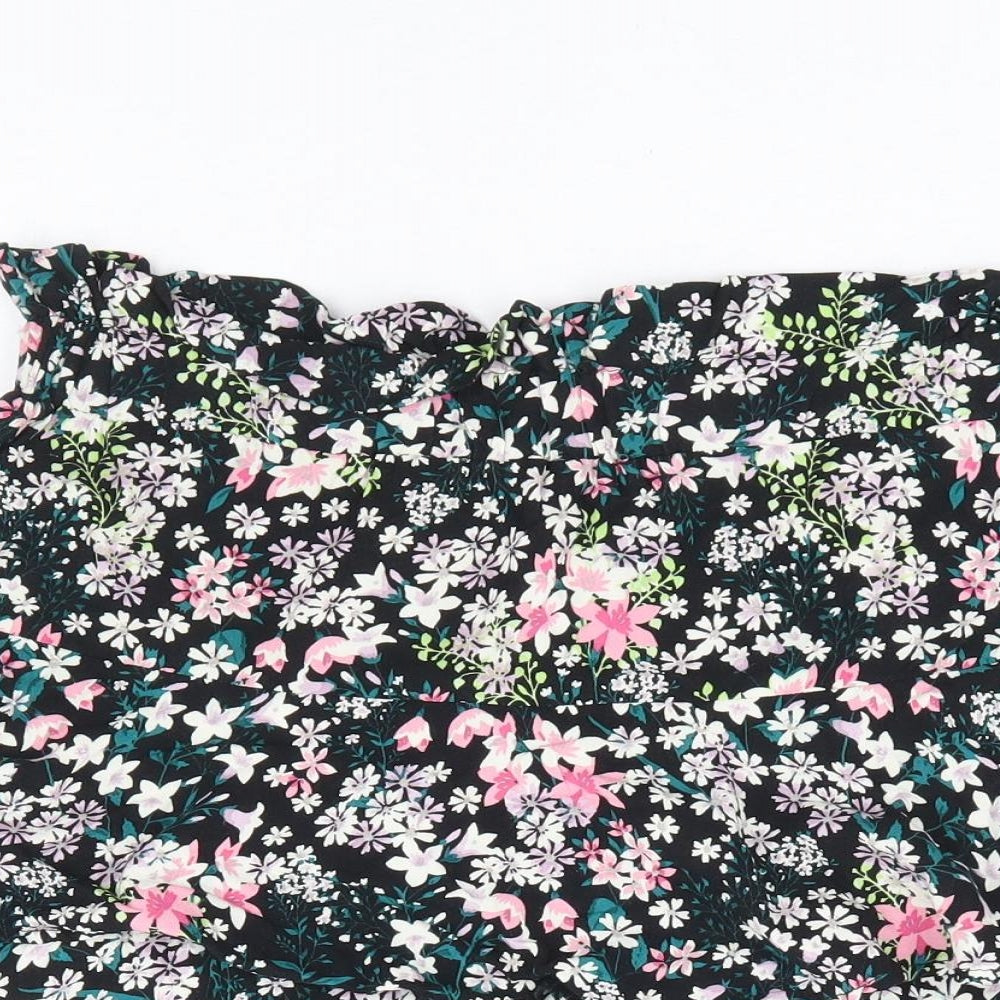 George Girls Black Floral Viscose Flare Skirt Size 11-12 Years Regular - Ra Ra Skirt