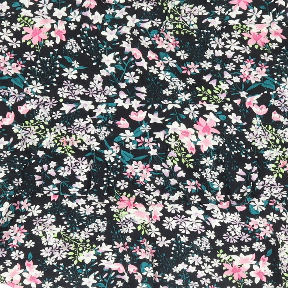 George Girls Black Floral Viscose Flare Skirt Size 11-12 Years Regular - Ra Ra Skirt