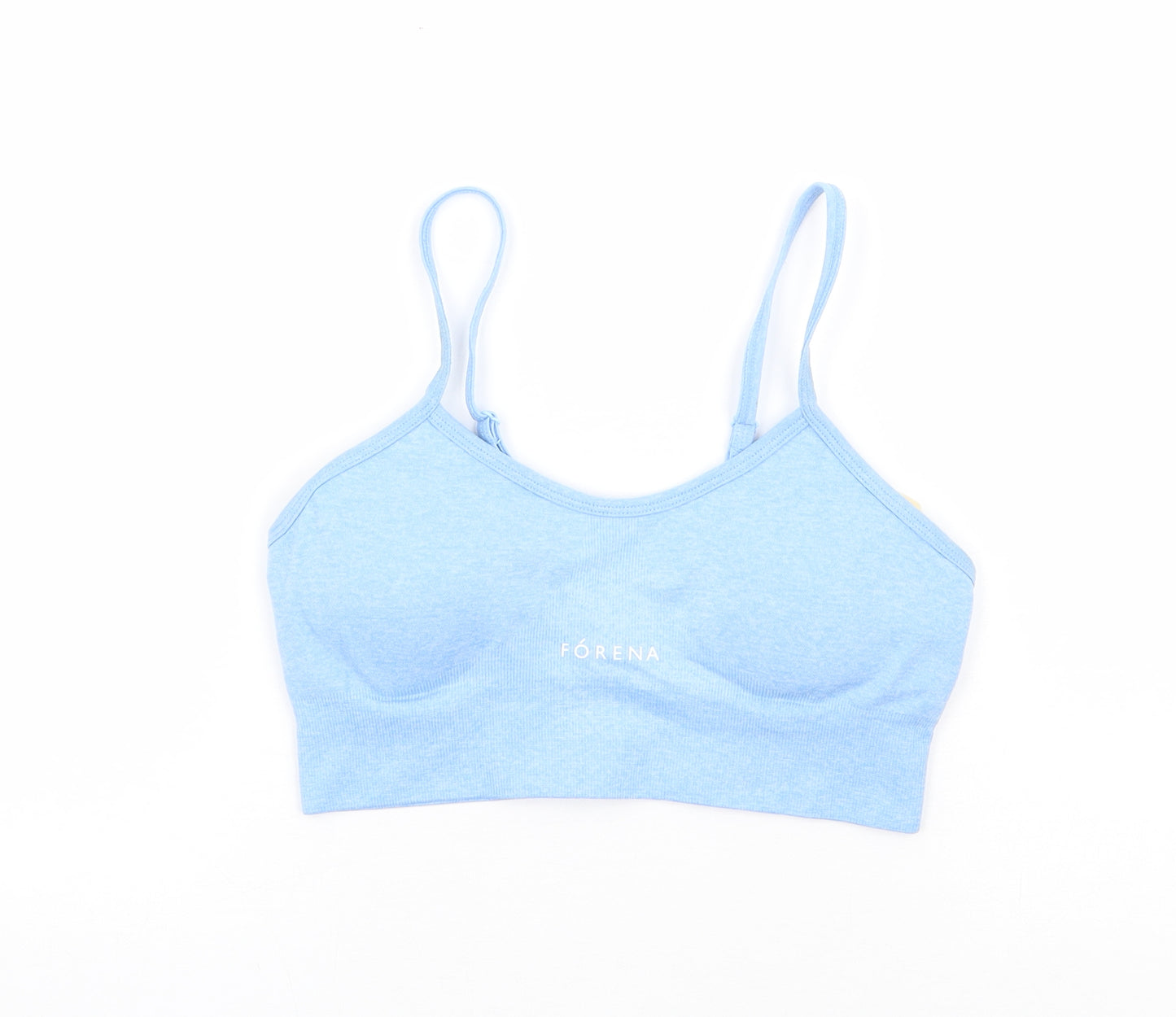 Forena Womens Blue Polyamide Cropped Tank Size 6 Round Neck - Bralette