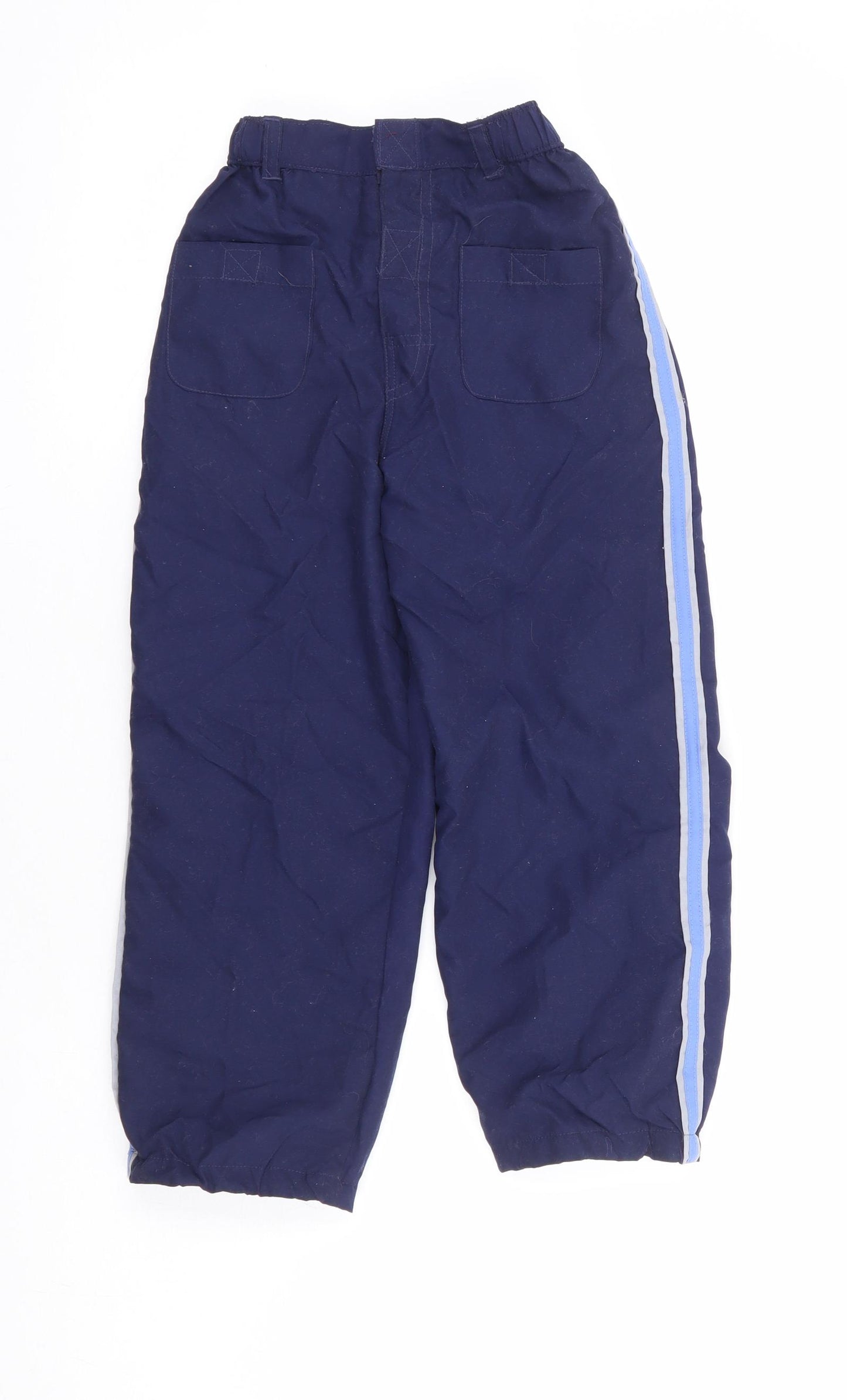 Sproggs Boys Blue Polyester Jogger Trousers Size 5-6 Years Regular Hook & Loop