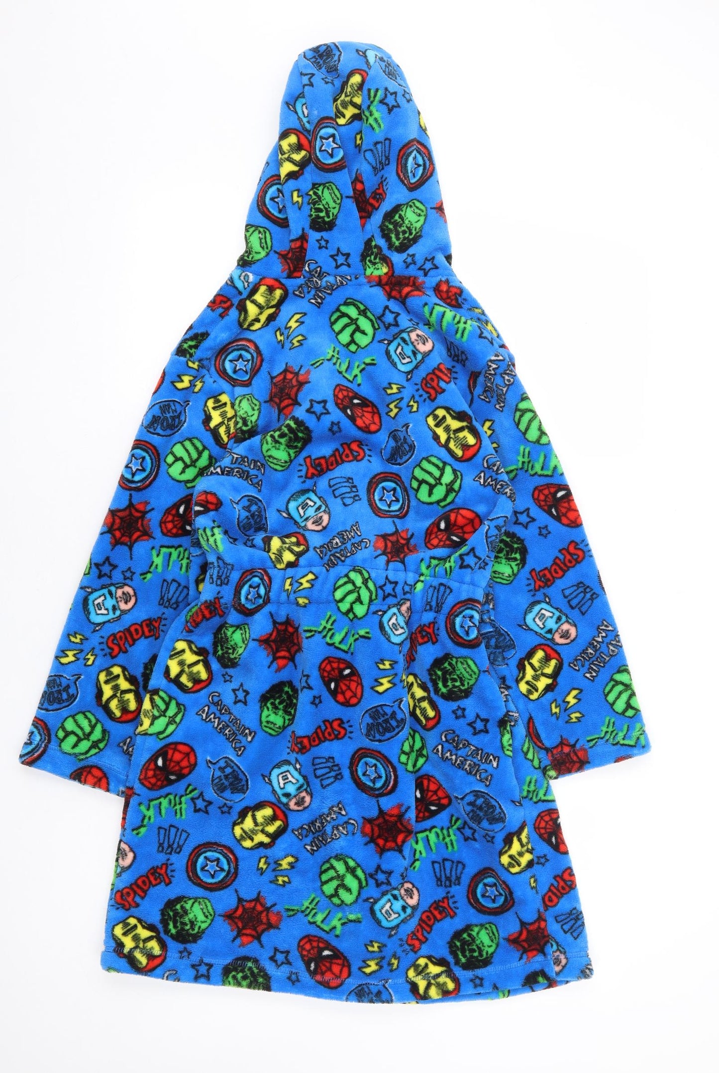 George Boys Blue Geometric Polyester Robe Size 9-10 Years Tie - Marvel