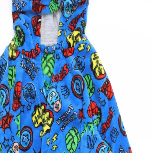 George Boys Blue Geometric Polyester Robe Size 9-10 Years Tie - Marvel