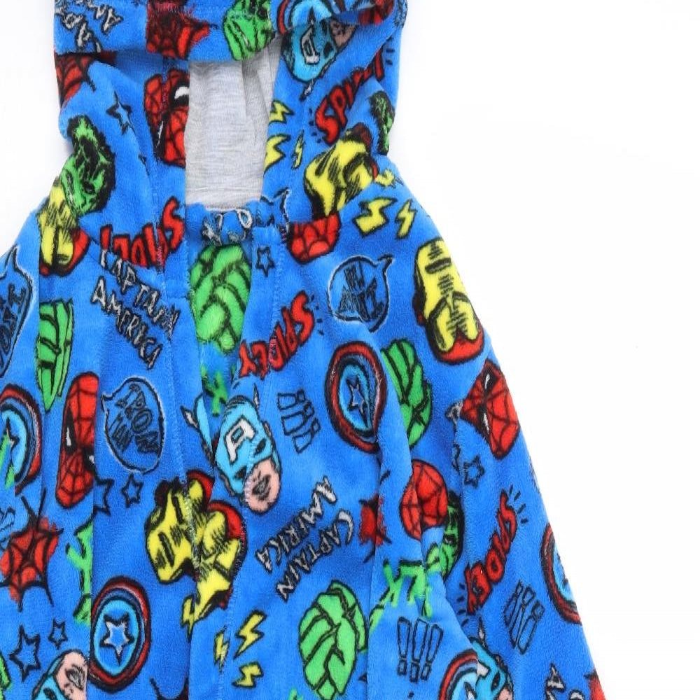 George Boys Blue Geometric Polyester Robe Size 9-10 Years Tie - Marvel
