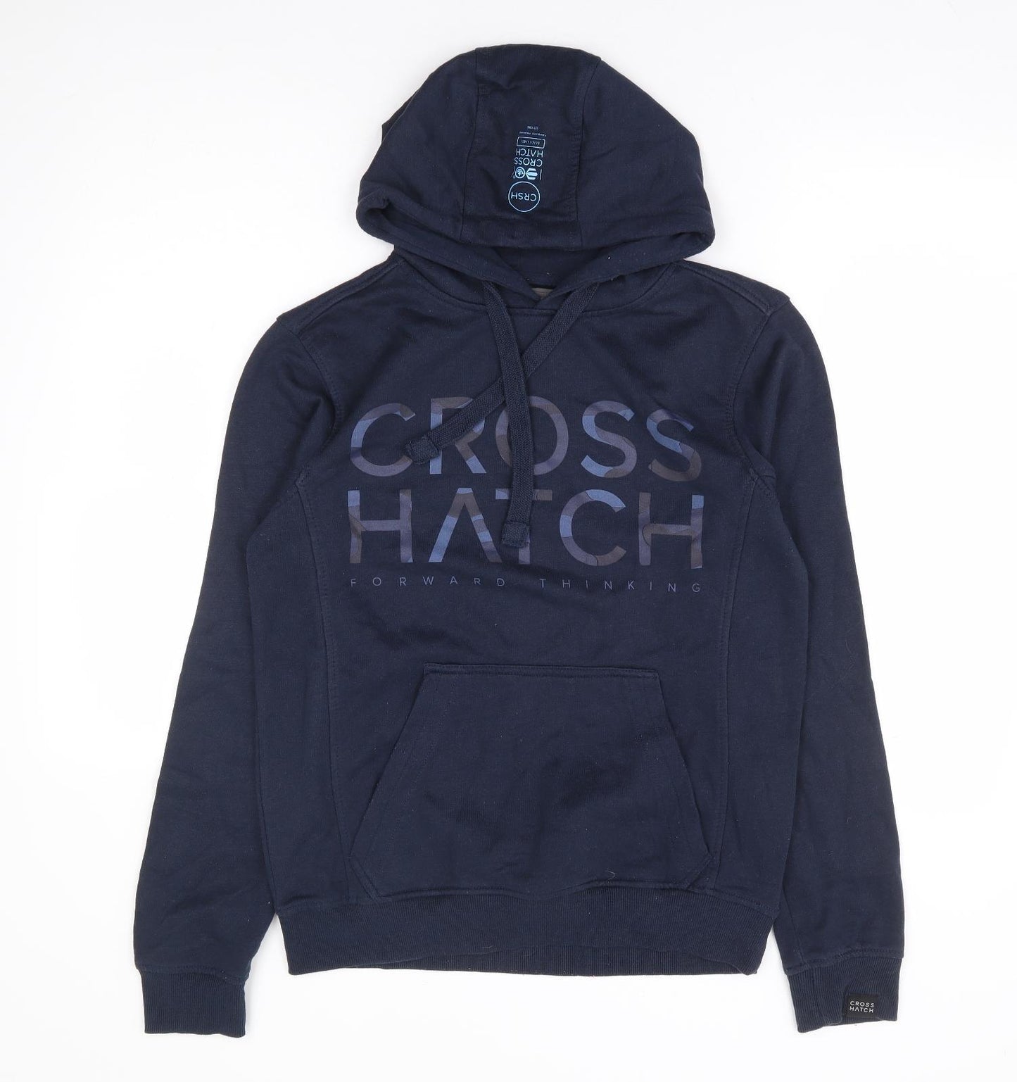 Crosshatch Mens Blue Cotton Pullover Hoodie Size S