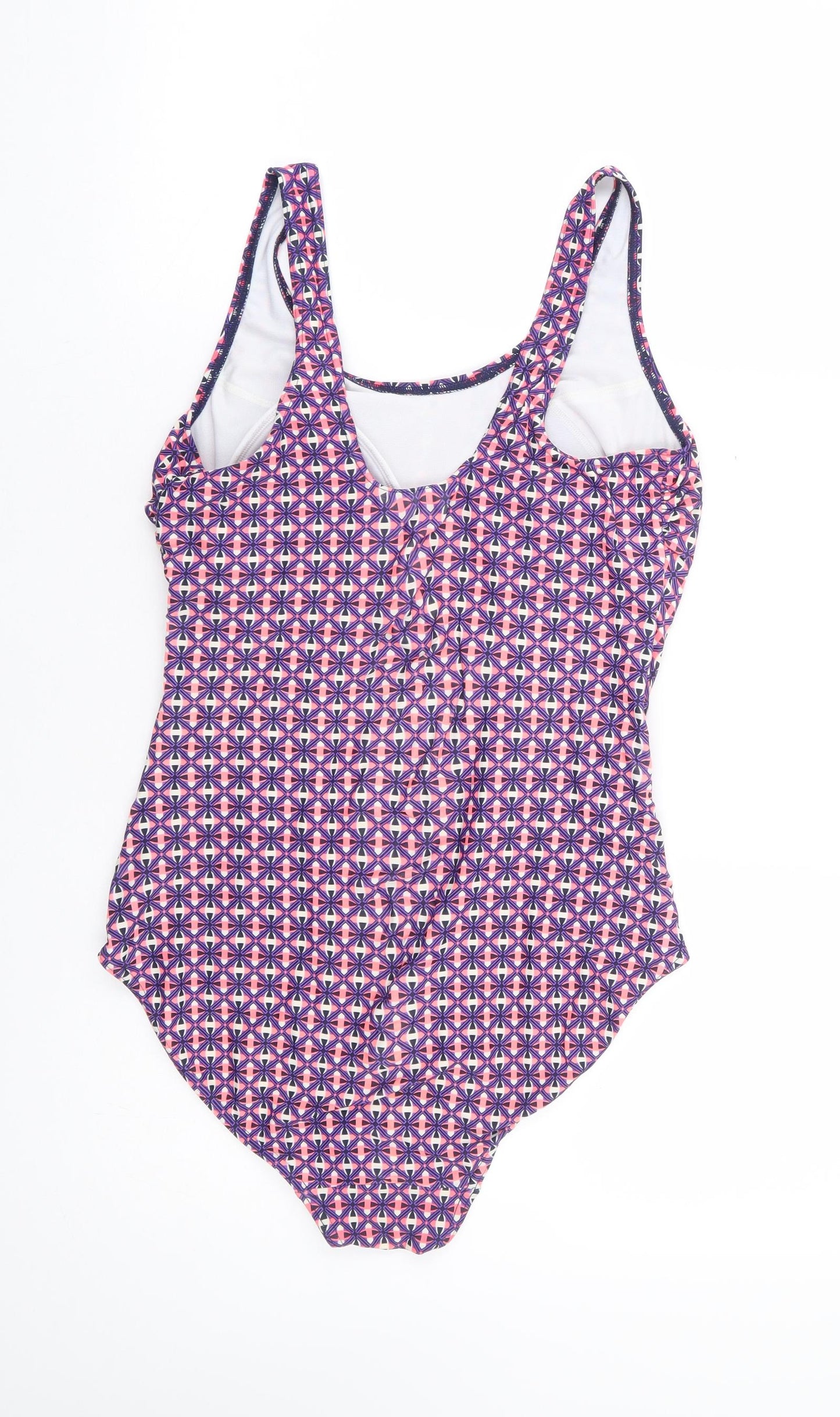 George Womens Purple Geometric Polyamide One Piece Size 14
