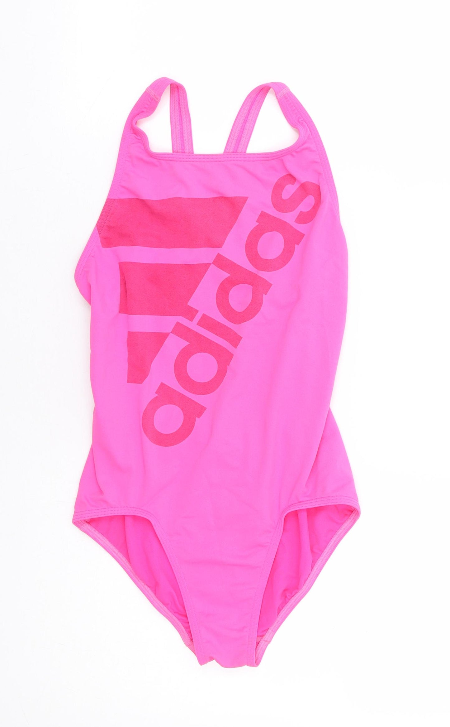 adidas Girls Pink Polyester Leotard One-Piece Size 13-14 Years Pullover - Racer Back Swimsuit
