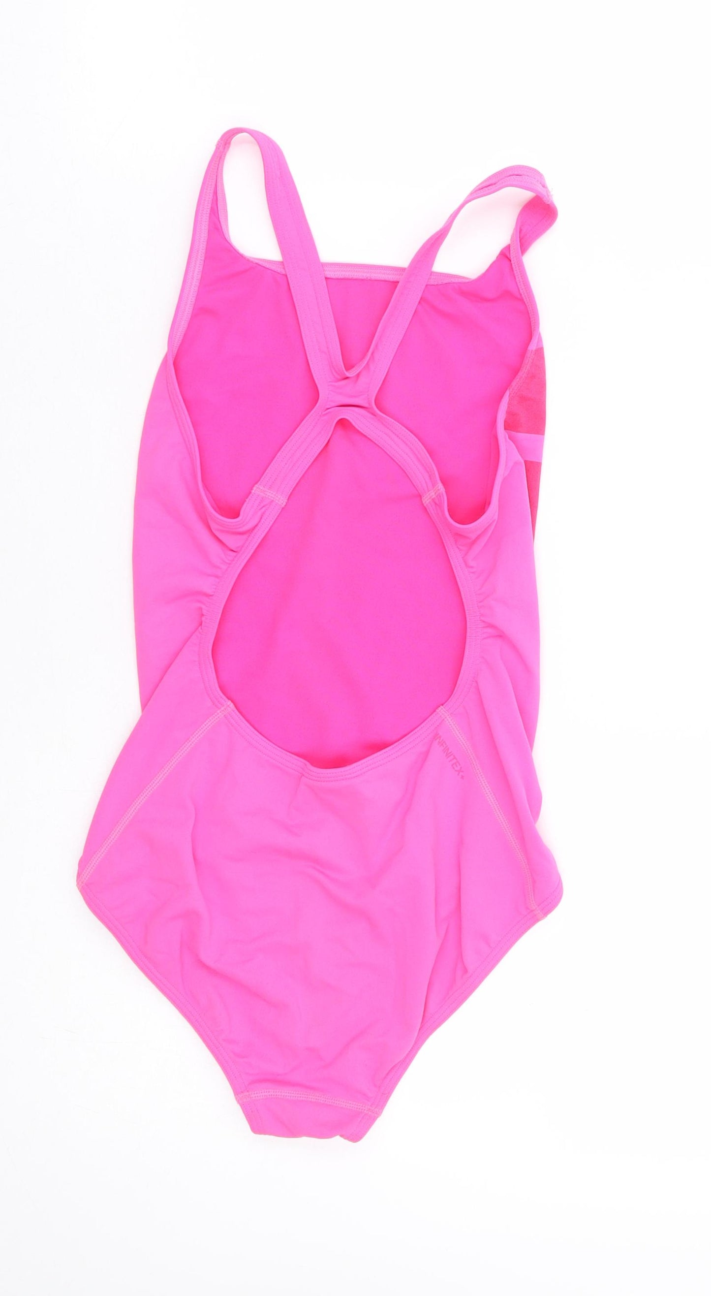 adidas Girls Pink Polyester Leotard One-Piece Size 13-14 Years Pullover - Racer Back Swimsuit