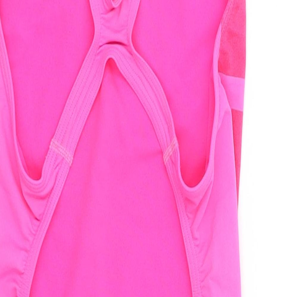 adidas Girls Pink Polyester Leotard One-Piece Size 13-14 Years Pullover - Racer Back Swimsuit