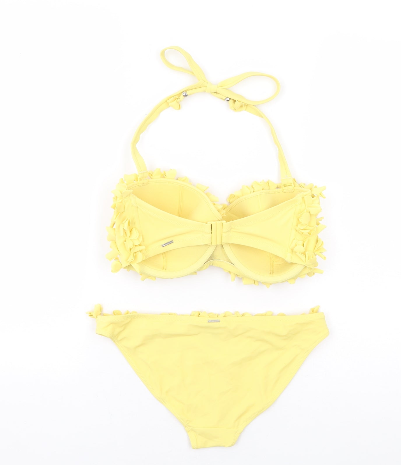 Boux Avenvue Womens Yellow Polyamide Bikini Size 8 - Halter