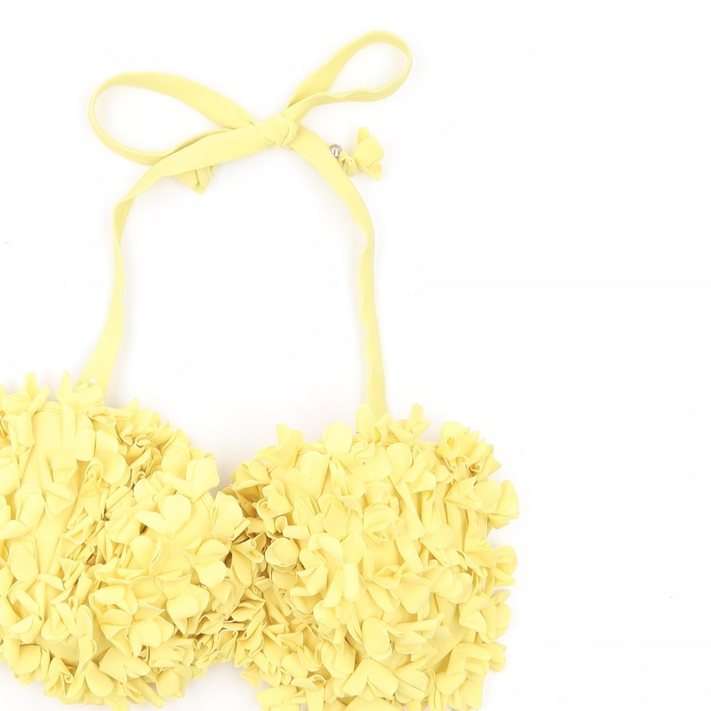 Boux Avenvue Womens Yellow Polyamide Bikini Size 8 - Halter