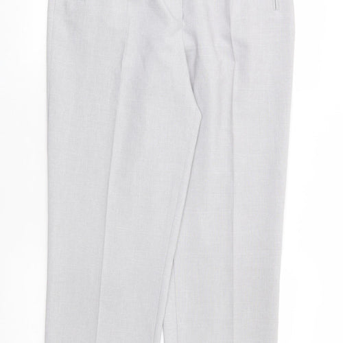 BHS Womens Grey Polyester Trousers Size 14 L28 in Regular Zip