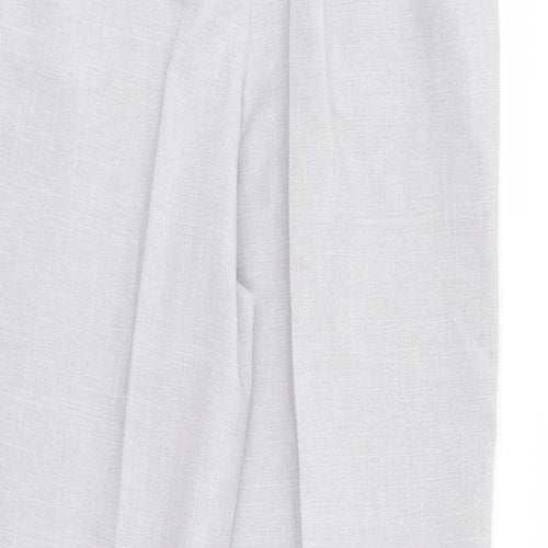 BHS Womens Grey Polyester Trousers Size 14 L28 in Regular Zip