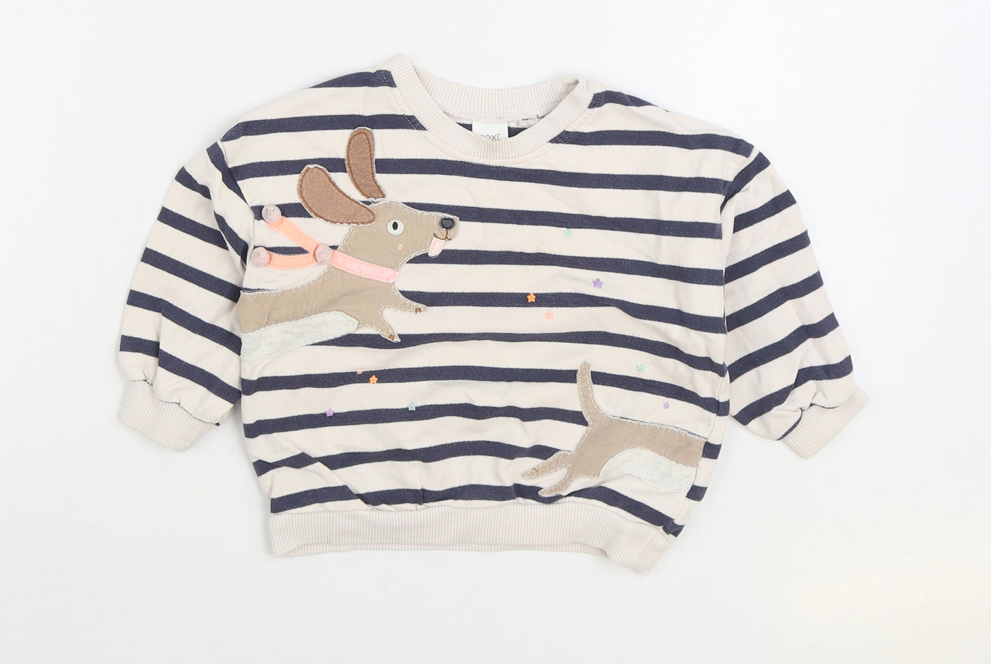 NEXT Baby Blue Striped 100% Cotton Pullover Jumper Size 18-24 Months Pullover - Dog