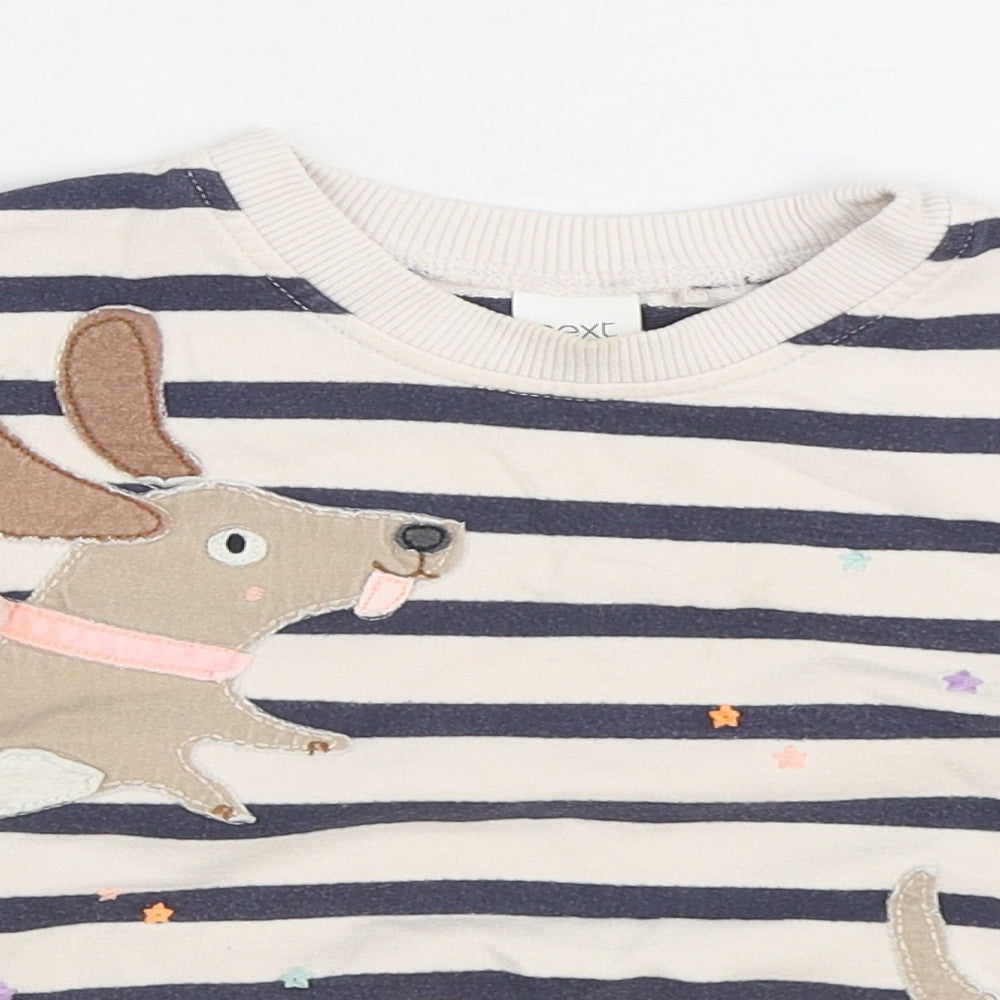 NEXT Baby Blue Striped 100% Cotton Pullover Jumper Size 18-24 Months Pullover - Dog